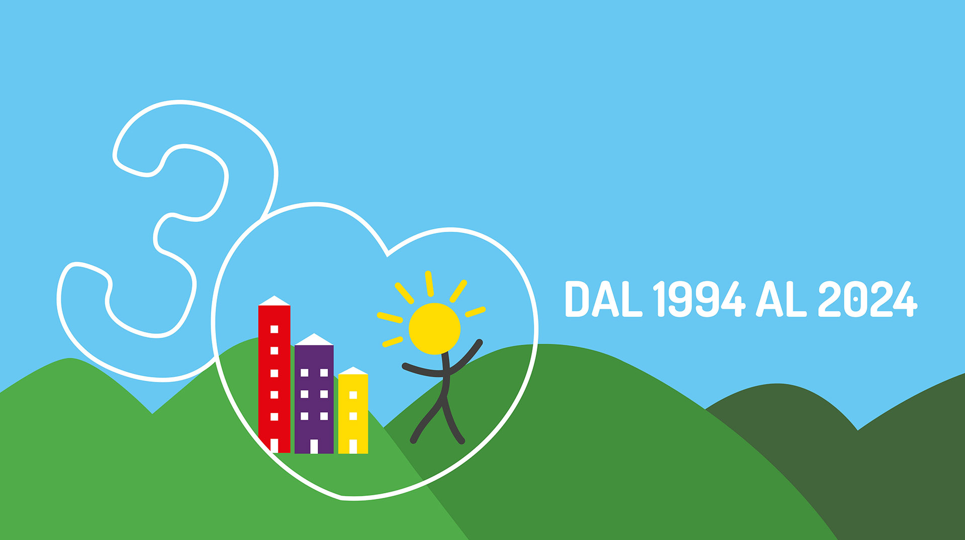 grafica per i 30 anni di Città della speranza
