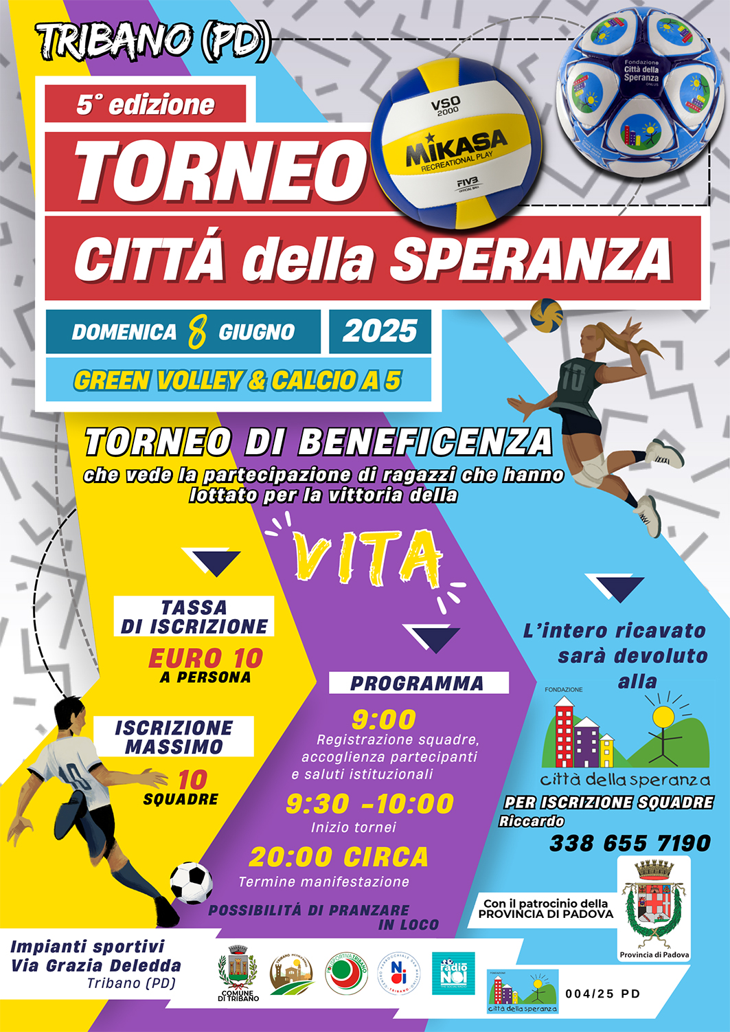 Locandina TORNEO Città della SPERANZA 2025 domenica 8 giugno
