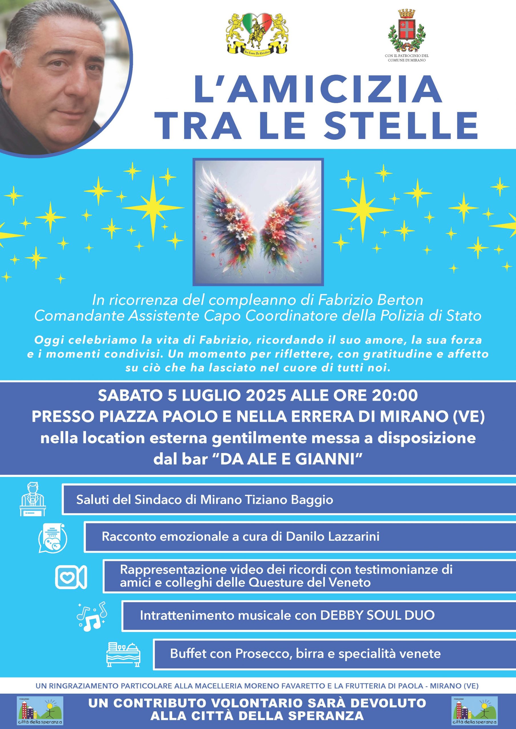 Locandina Amicizia tra le stelle sabato 5 luglio 2025