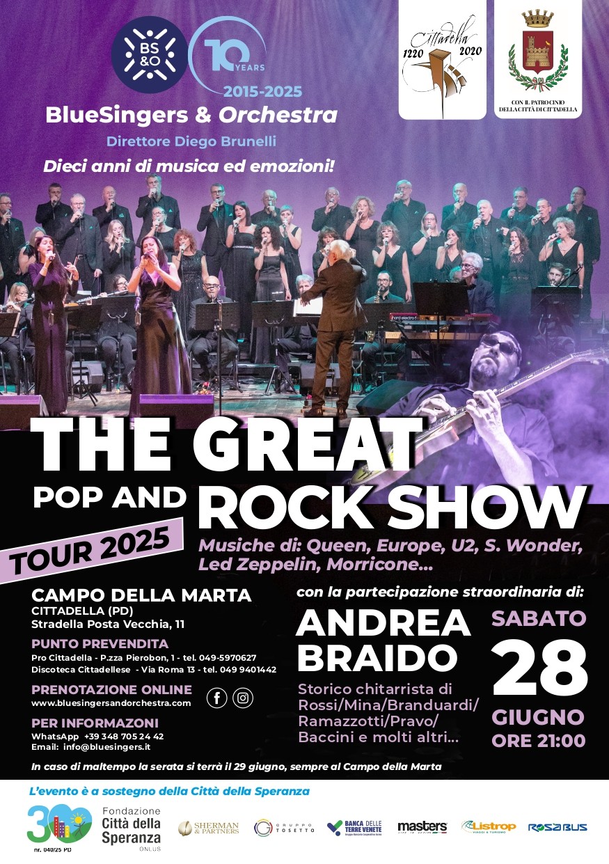 Locandina The Great pop and rock show sabato 28 giugno
